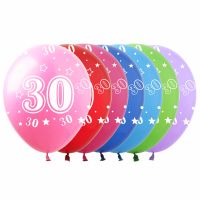 12" Number 30 Assortment (50pcs) Balloons