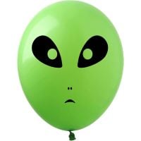 12" Alien Face Green (50pcs) Balloons