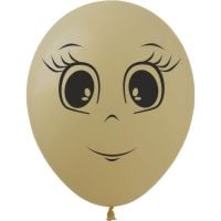 12" Feminim Face Mocha (50pcs) Balloons