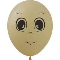 12" Masculine Face Mocha (50pcs) Balloons