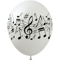 12" Musical Notes White (50pcs) Balloons