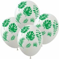 12" Palm Frond White (50pcs) Balloons