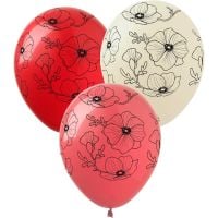 12" Poppy Assortment (50pcs) Balloons