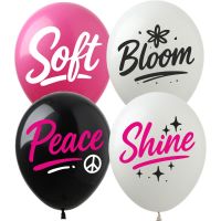 12" Soft Bloom Peace Shine Assortment (50pcs) Balloons