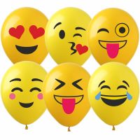 12" Emoji Smiley Face Yellow (50pcs) Balloons