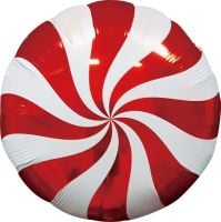 18" Candy Swirl Cherry Red Balloon