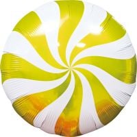 18" Candy Swirl Yellow Balloon