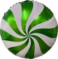 18" Candy Swirl Green Balloon