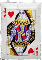 22" Queen of Hears Casino Card Balloon