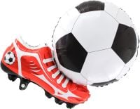 29" Red Cleats Kicking Soccer Ball Balloon