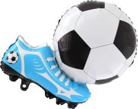 29" Blue Cleats Kicking Soccer Ball Balloon