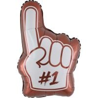 26" Number 1 Football Finger Brown Balloon