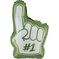 26" Number 1 Football Finger Green Balloon