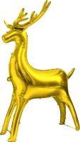 64" Standing Reindeer Gold Balloon