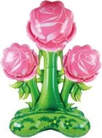 37" Standing Pink Rose Flowers Balloon
