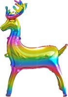 48" Standing Reindeer Rainbow Balloon