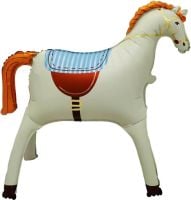 35" Standing Horse White Balloon