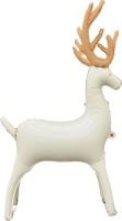 48" Standing Reindeer White with Gold Antlers Balloon