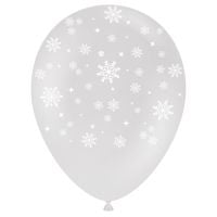 11" Snowflakes-A-Round Crystal Clear (50pcs) Balloons