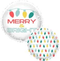 18" Holiday Lights Merry and Bright Balloon