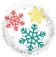 18" Round Colorful Snowflakes Balloon