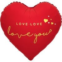 18" Love Love Love You Red Heart Balloon
