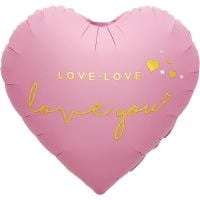 18" Love Love Love You Pink Heart Balloon