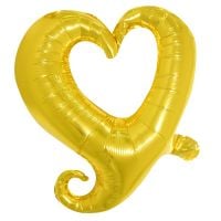 16" Classy Heart Gold Balloon
