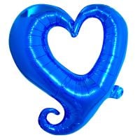 16" Classy Heart Royal Blue Balloon