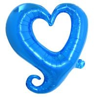 16" Classy Heart Blue Balloon