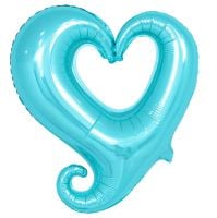 16" Classy Heart Baby Blue Balloon