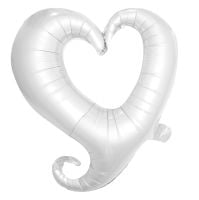 16" Classy Heart White Balloon