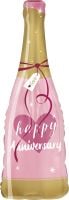 35" Happy Anniversary Pink Champagne Bottle Balloon