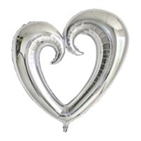 31" Linking Heart Silver Balloon
