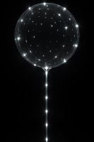 18" Bobo LED White Lights with Stick (3 meters) Balloon
