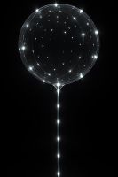 24" Bobo LED White Lights with Stick (5 meters) Balloon
